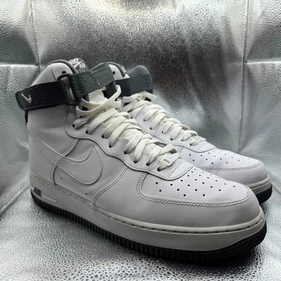 Size 12 Nike Air‎ Force 1 High Charcoal-White Mens Basketball Shoes CD0910-100 - Picture 2 of 12